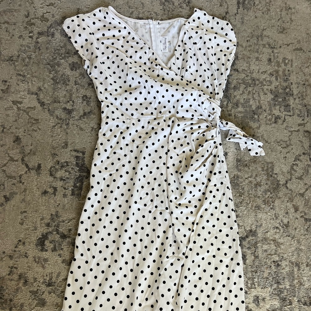 Stop Staring Polka White dot dress Pin up